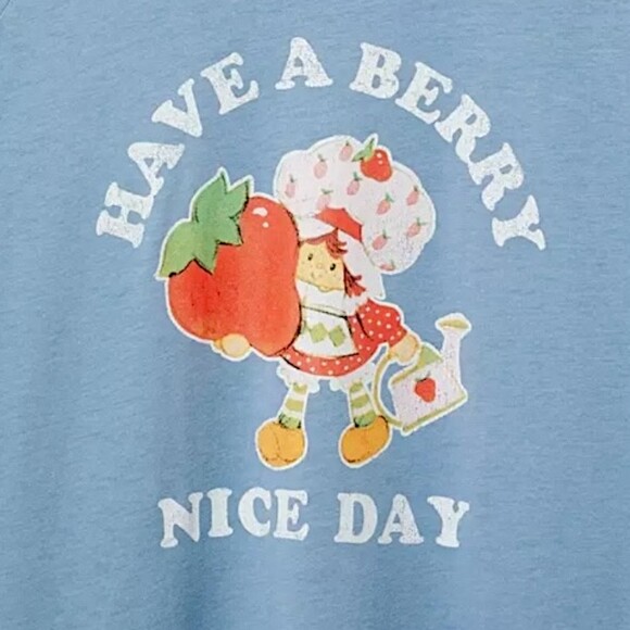 TORRID‎ Strawberry Shortcake Classic Fit Long Sleeve Raglan Ringer Tee  NWT - Picture 1 of 5